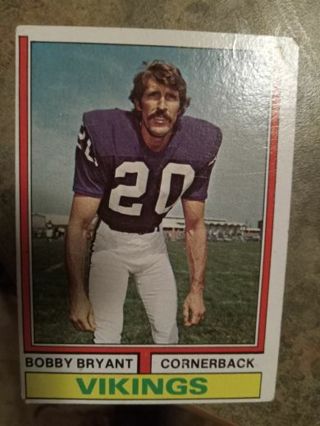 1974 TOPPS BOBBY BRYANT MINNESOTA VIKINGS FOOTBALL CARD# 30