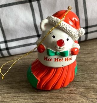 Vintage Christmas Bear In A Stocking Ornament Preowned