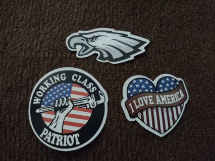 Hard hat tool box laptop stickers, Heart flag, American Eagle , Patriot