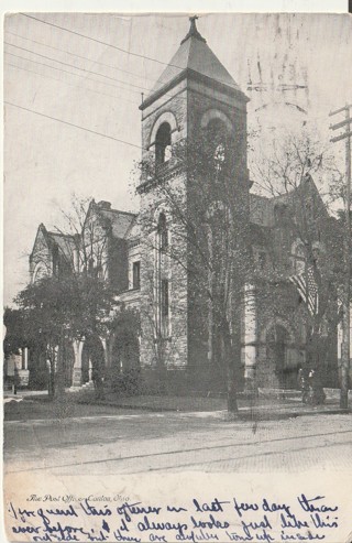 Vintage Used Postcard: g: 1909 Post Office, Canton, OH