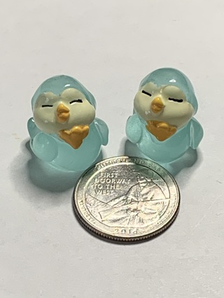 PENGUINS~#6~BLUE~SET OF 2~GLOW IN THE DARK~FREE SHIPPING!