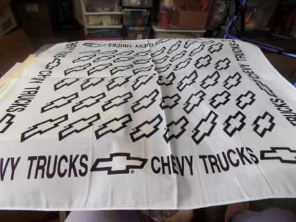 21 inch square white Chevy truck bandana # 1