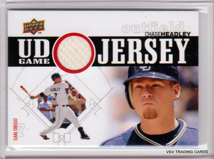 Chase Headley, 2010 UD Jersey RELIC Baseball Baseball Card #UDGJ-HE, San Diego Padres, (L1