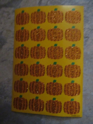 Fun sheet of  GLITTER PUMPKINS stickers