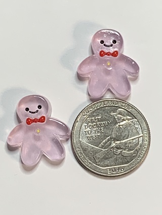 GINGERBREAD MEN~#1~PURPLE~SET OF 2 GINGERBREAD MEN~GLOW IN THE DARK~FREE SHIPPING!