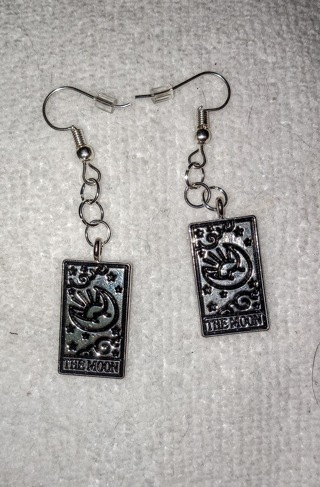 Moon tarot card earrings