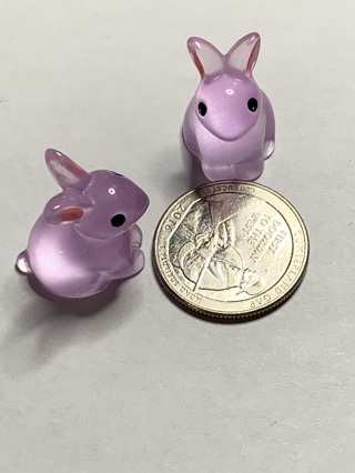 BUNNIES/RABBITS~#1~PURPLE~SET 2~GLOW IN THE DARK~FREE SHIPPING!