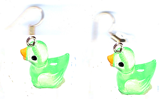 SP GLOW IN THE DARK GREEN DUCK EARRINGS #4 (PLEASE READ DESCRIPTION)