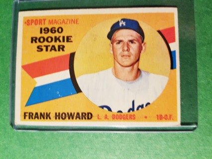 1960 - TOPPS NRMT  BASEBALL - CARD NO -  132 - FRANK HOWARD ROOKIE - DODGERS