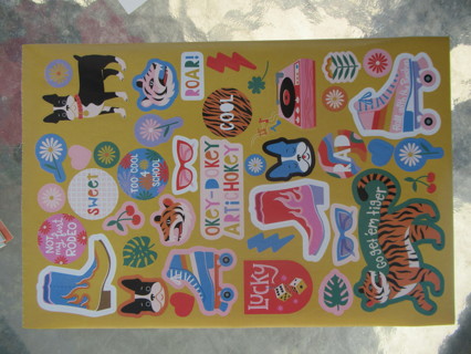 Colorful Fun sheet of COLORFUL  WESTERN FUN themed stickers--New