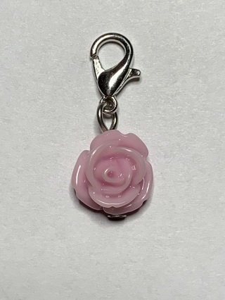 ❣ROSE DANGLE FLOWER CHARM~LIGHT PURPLE #3~WITH LOBSTER CLASP~FREE SHIPPING❣
