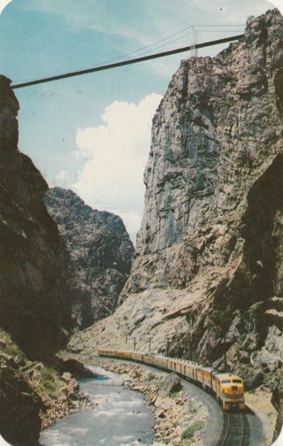 Vintage Used Postcard: B: 1958 Deisel Train, Royal Gorge, Canon City, CO