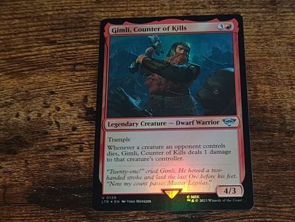 Magic the gathering mtg Gimli Counter of Kills foil card Lord of the rings