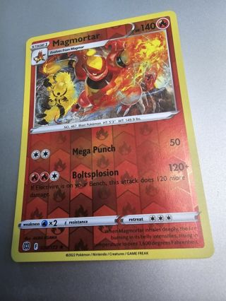 Pokemon Magmortar reverse holo rare card 020/172