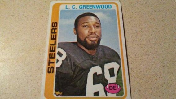 1978 TOPPS L.C. GREENWOOD PITTSBURGH STEELERS FOOTBALL CARD