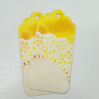 Yellow Lace Doily Anytime Gift Tags 