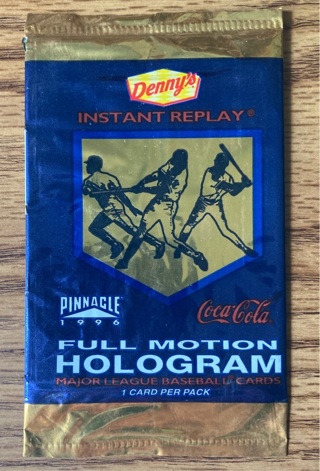 1996 Denny’s Pinnacle full Motion Hologram baseball card pack 