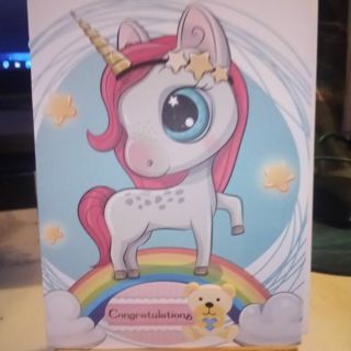 Congratulations Baby Unicorn -Design Blank Note Card