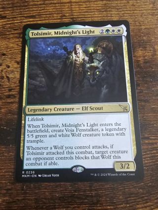 Magic the gathering mtg Tolsimir Midnights light rare card Murder Karlov Manor