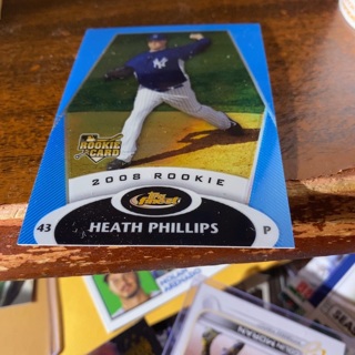 2008 topps finest blue heath Phillips rookie baseball card ser num 