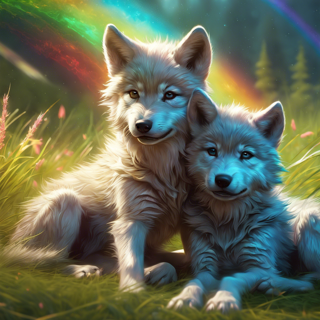 Listia Digital Collectible: Baby Wolves Relaxing