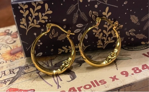 New Crescent Moon Small Hoop Earrings