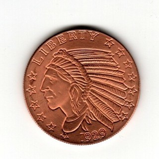  Incuse Indian Copper Round - 1/2 oz .999 Copper 