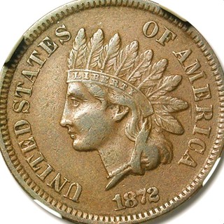 1872 Indian Head Cent, Circulated Great Date, Excellent Coin, Insured, Refundable.Guaranteed .