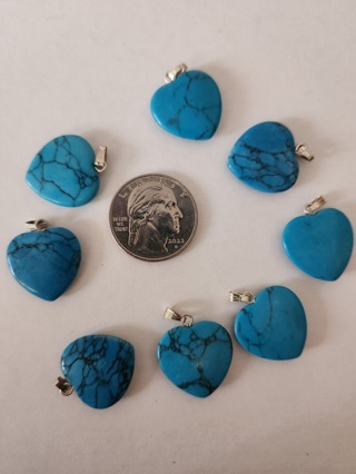 (8) Turquoise Howlite Stone Pendants