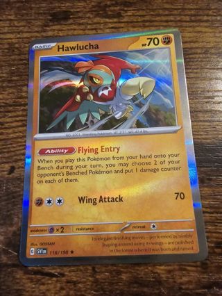 Pokemon Hawlucha holo rare card 118/198