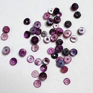 Purple Round Flat Glass 7mm Beads 