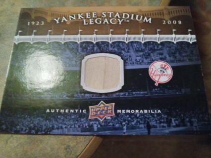 2008 UPPER DECK LEGACY NEW YORK YANKEES STADIUM CERTIFIED GAME USED JERSEY BASEBALL CARD# GQCAY