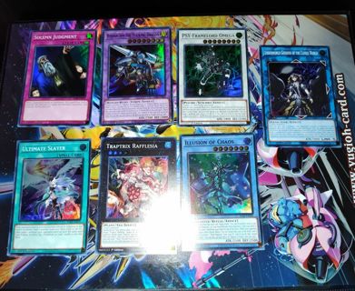 7 mint condition super rare holo Yugioh Cards