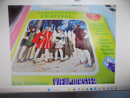 Vintage 1957 Jamestown Festival 3 View Master Discs