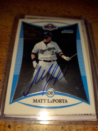 MLB veteran matt Laporta, autograph rookie