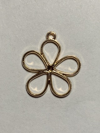 OPEN BEZEL FLOWER CHARM~#4~KC GOLD~1 CHARM ONLY~FREE SHIPPING!