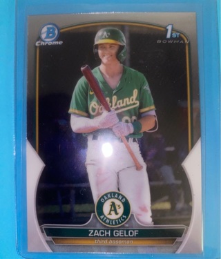 2023 Bowman Chrome Prospect Zach Zack Gelof #BCP-1 1st Athletics Baseball Card