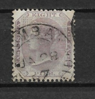 1860-64 India Sc19 8p Queen Victoria used