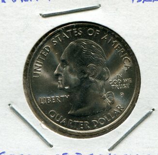 2000 P South Carolina Quarter Error-2 Die Cracks