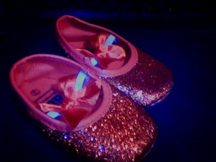 Baby shoes  red ones with glitter 