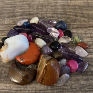 Bag full of crystal rocks