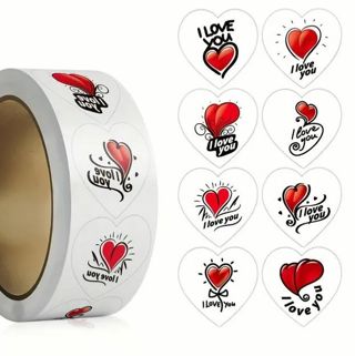 ➡️SuPeR SpEcIaL⭕(100) 1" HEART SHAPED I ❤️ YOU STICKERS!!⭕