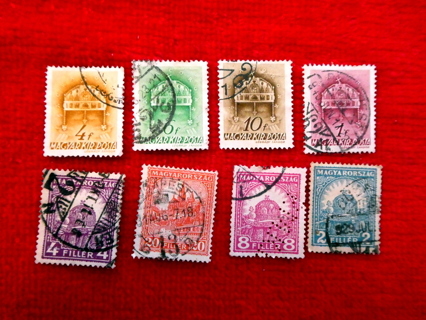 8- Hungary Postage Stamps #3.  