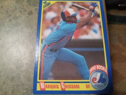 1990 SCORE ROOKIE MARQUIS GRISSOM MONTREAL EXPOS BASEBALL CARD# 591