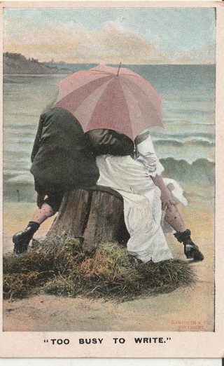 Vintage Used Postcard: 1908 Too Busy to Write