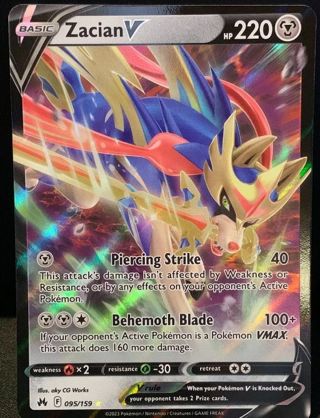 NM Ultra Rare Crown Zenith Zacian V SWSH Pokemon card TCG