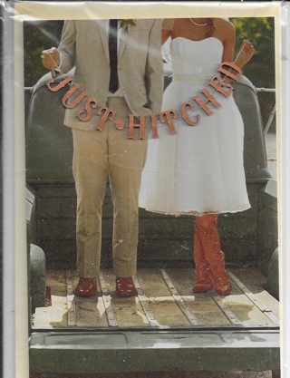 Just Hitched.. Hallmark wedding card/plaque