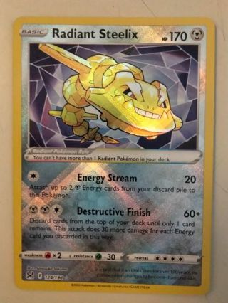 Radiant steelix 124/196 rare holo nm pokemon