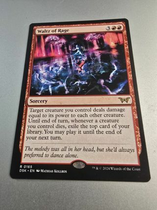 Magic the gathering mtg Waltz of Rage rare card Duskmourn