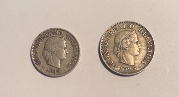 Pair of Antique Swiss Coins